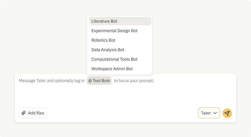 Invoking bots and tools within a prompt
